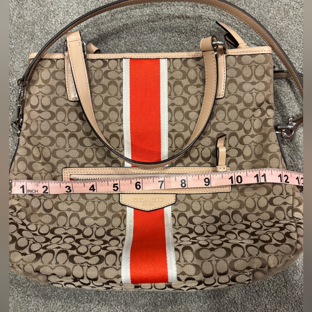 Coach Brown and Orange Signature Tote Bag - Picture 6 of 8